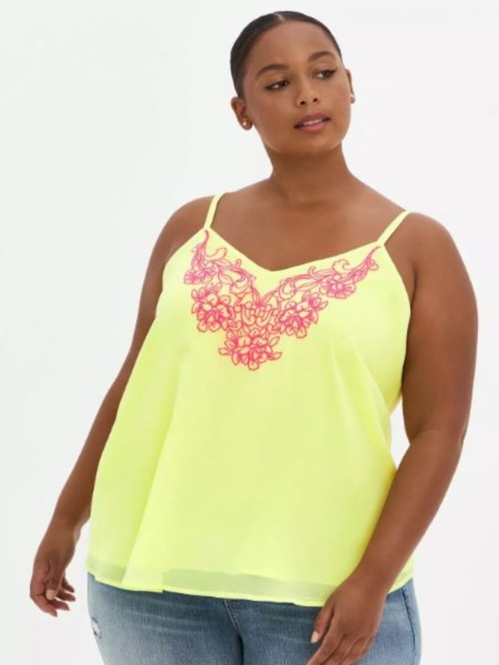 Torrid Sophie Chiffon Embroidered Swing Cami 1X